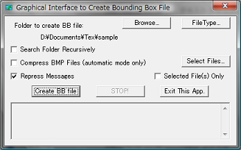 Create BB のウィンドウ